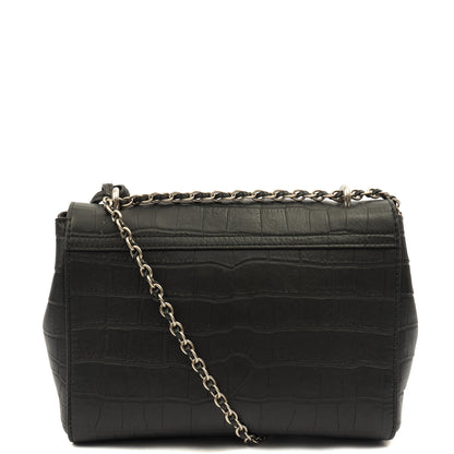 Mulberry Cross Body Lily in Black, Exotic Effect Leather — Top View