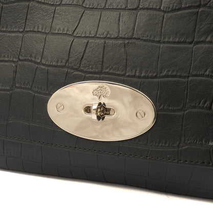 Mulberry Cross Body Lily in Black, Exotic Effect Leather — Side View