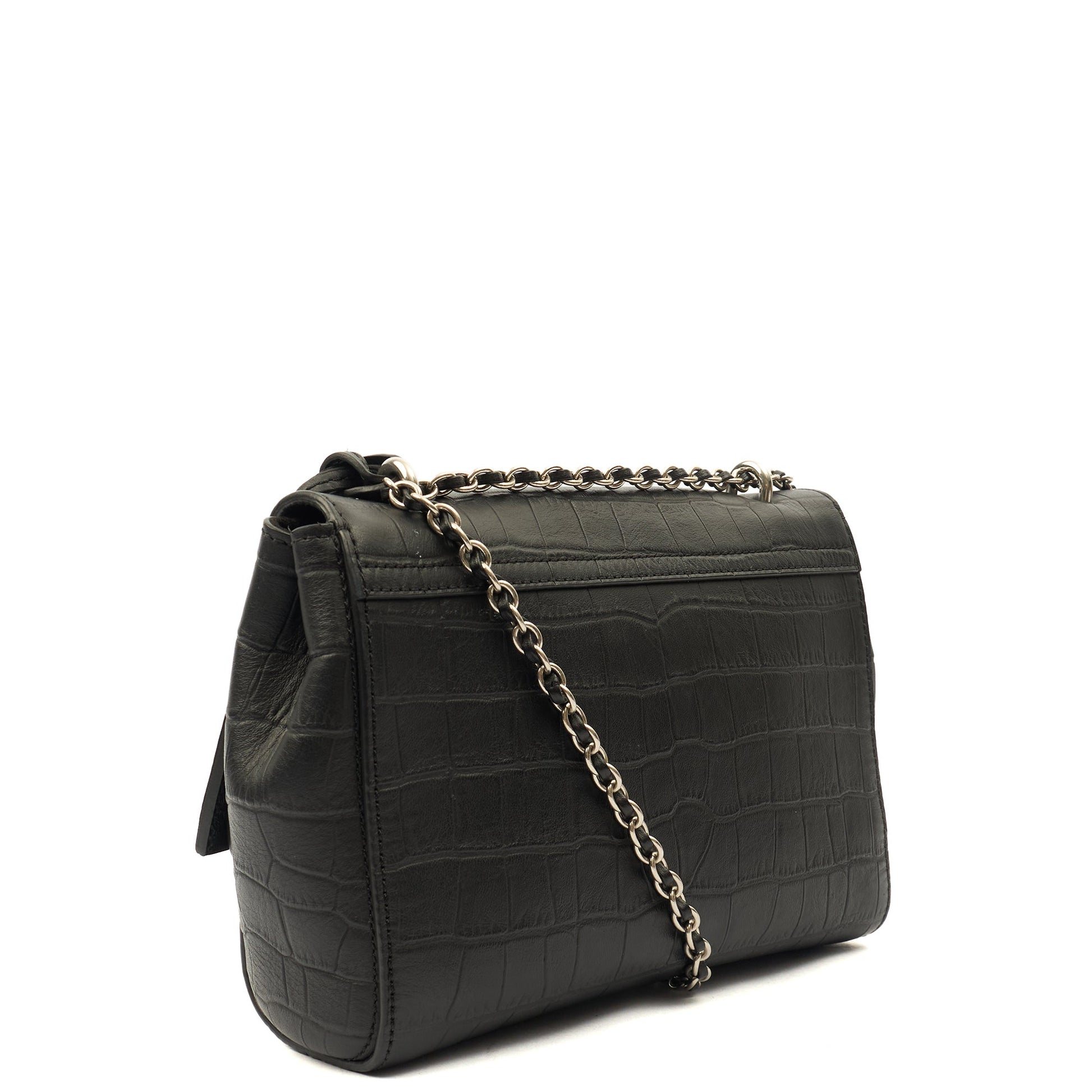 Mulberry Cross Body Lily in Black, Exotic Effect Leather — Alternate View 9