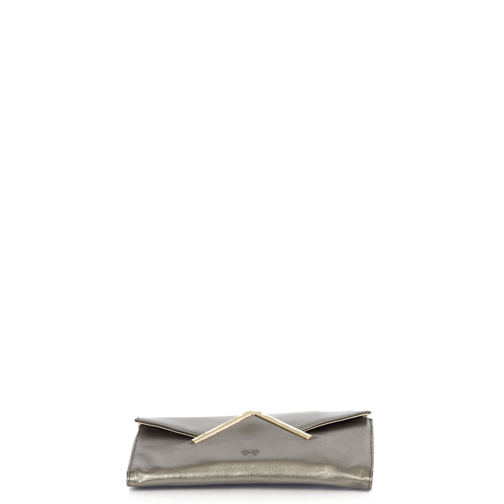 Anya Hindmarch Clutch in Metallic, Leather — Top View