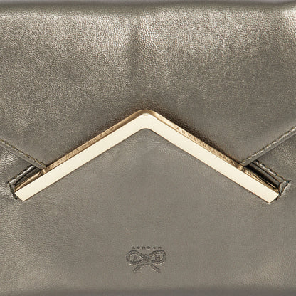 Anya Hindmarch Clutch in Metallic, Leather — Detail View
