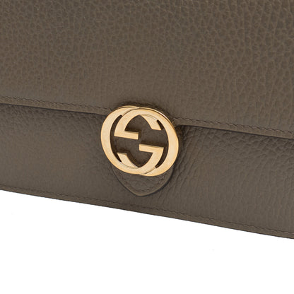 Gucci Cross Body Dollar Interlocking GG Wallet On Chain in Grey, Leather — Alternate View 7