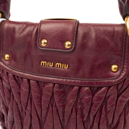 Miu Miu Shoulder Bag Coffer Shoulder Bag  in Purple, Leather — Back View