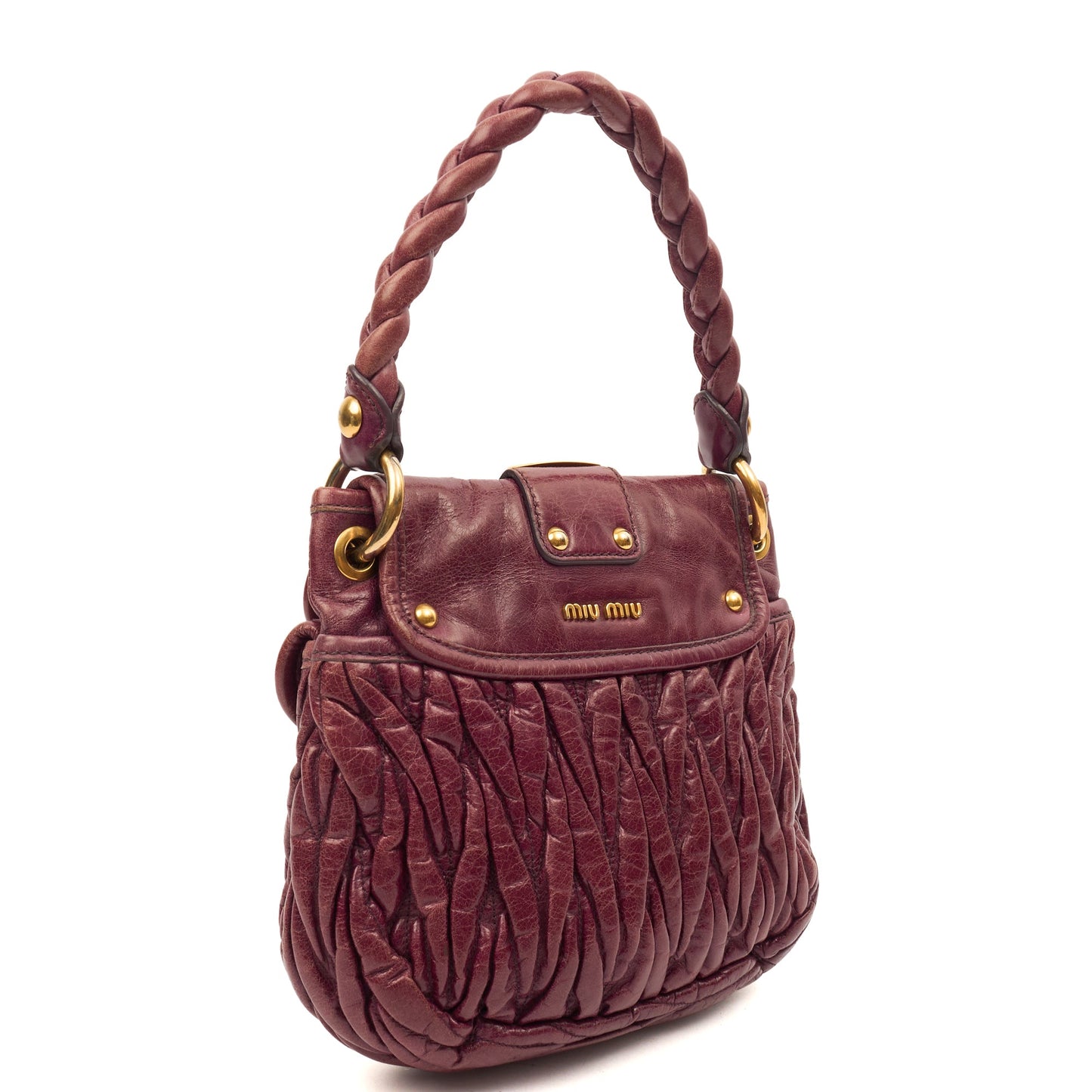 Miu Miu Shoulder Bag Coffer Shoulder Bag  in Purple, Leather — Top View