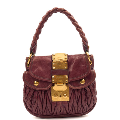 Miu Miu Shoulder Bag Coffer Shoulder Bag  in Purple, Leather — Front View