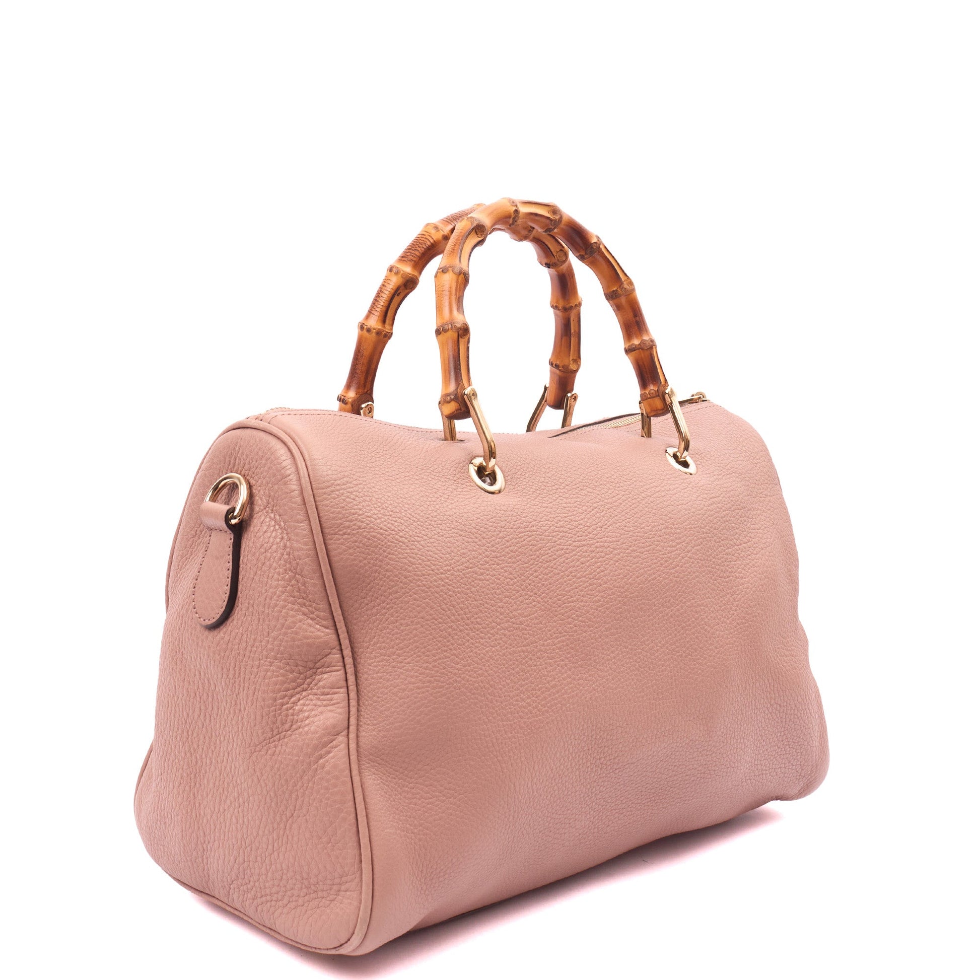 Gucci Top Handle Bamboo Shopper  in Pink, Leather — Back View