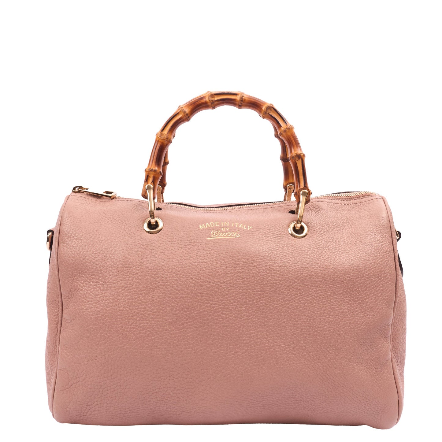 Gucci Top Handle Bamboo Shopper  in Pink, Leather — Front View