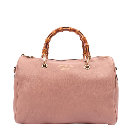 Gucci Top Handle Bamboo Shopper  in Pink, Leather — Front View