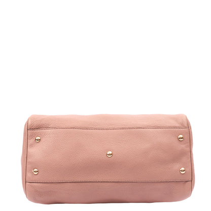 Gucci Top Handle Bamboo Shopper  in Pink, Leather — Detail View