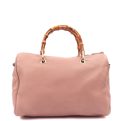 Gucci Top Handle Bamboo Shopper  in Pink, Leather — Top View