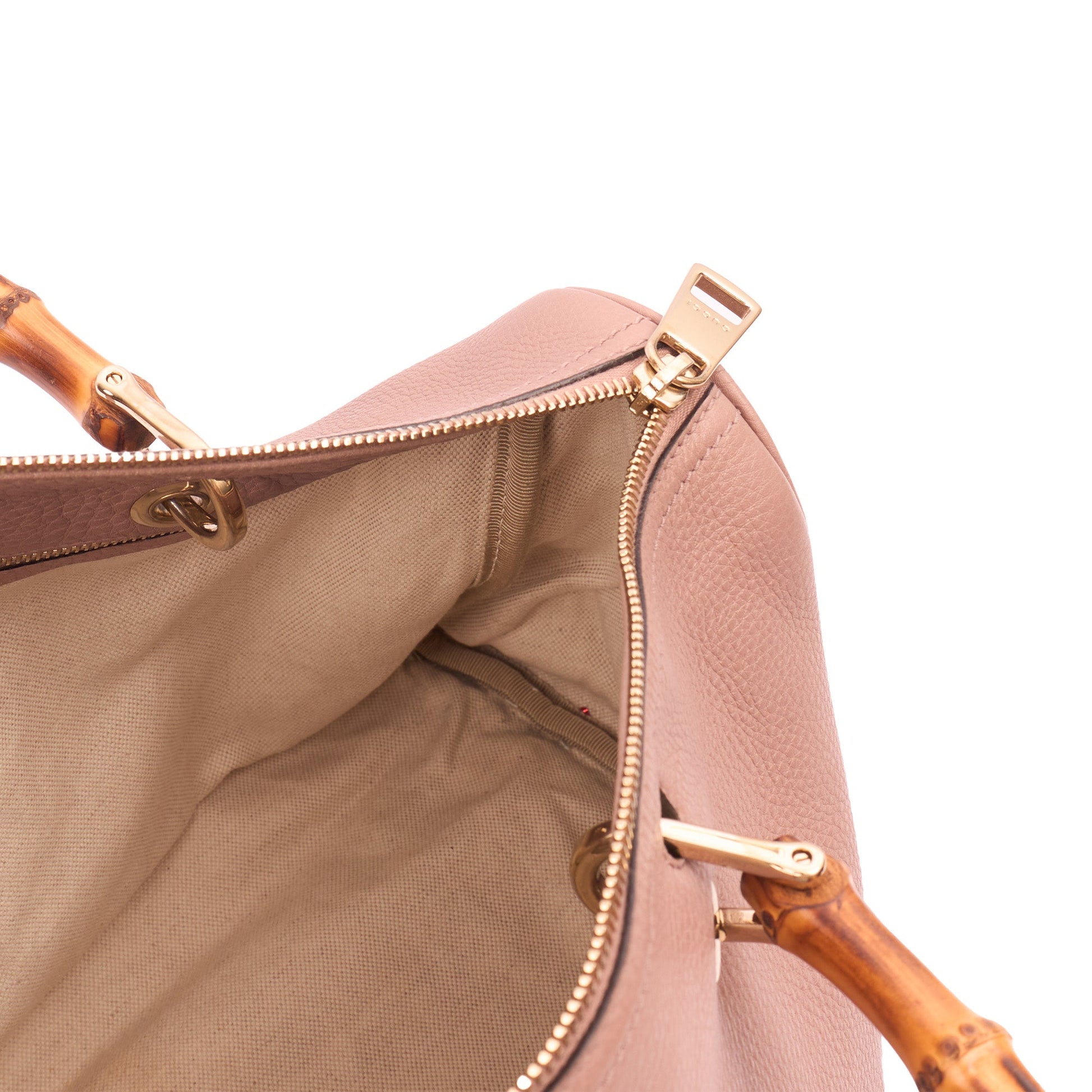 Gucci Top Handle Bamboo Shopper  in Pink, Leather — Lifestyle View