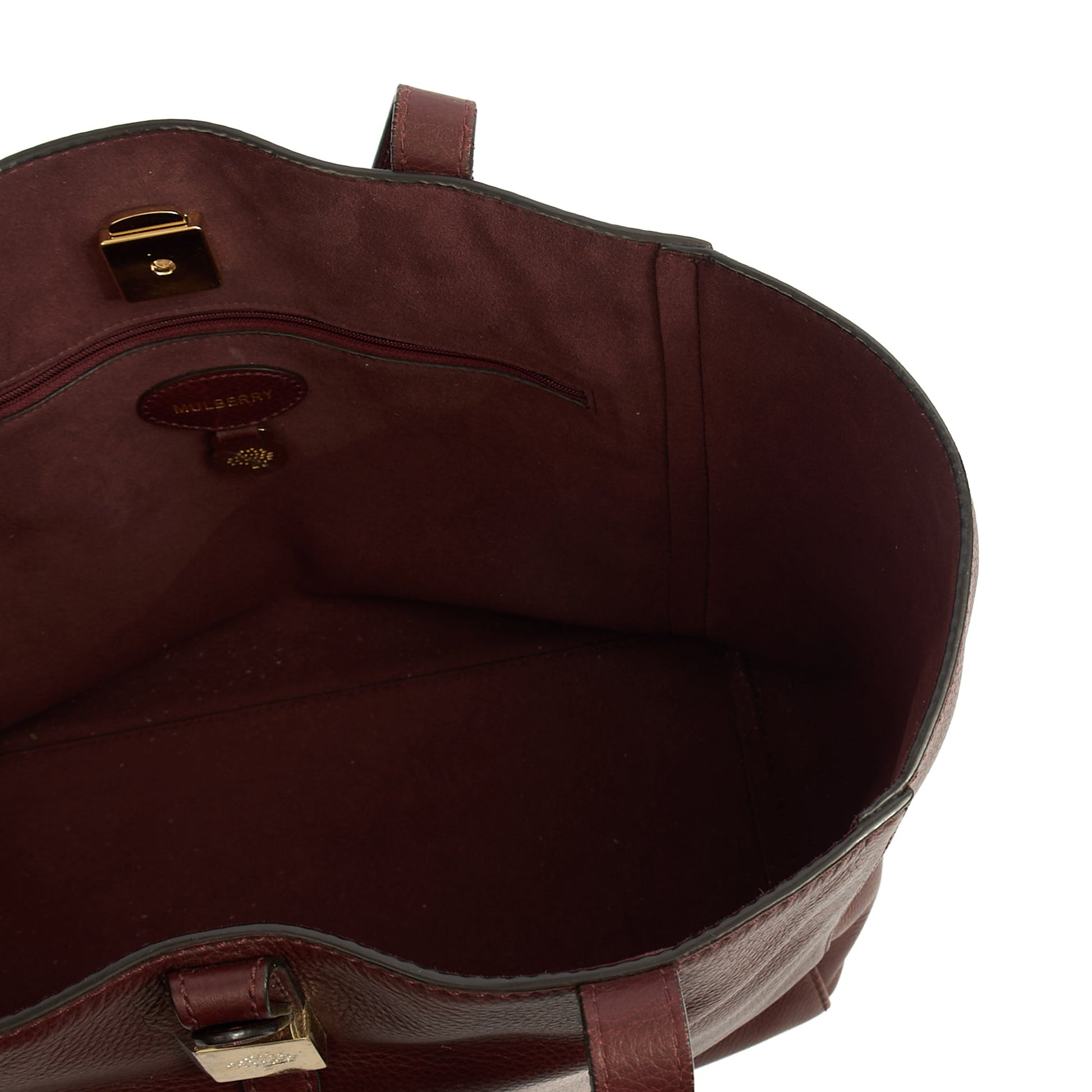 Mulberry Tote Tessie Tote in Oxblood, Leather — Detail View