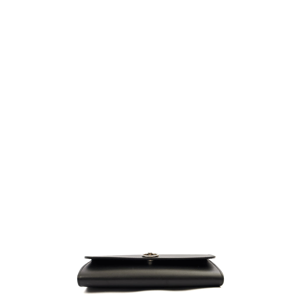 Celine Purse Wallet in Black, Box Calfskin — Top View