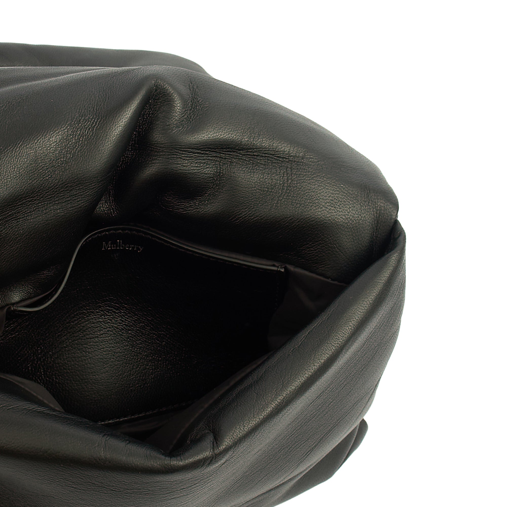 Mulberry Cross Body Little Softie in Black, Calfskin Leather — Detail View