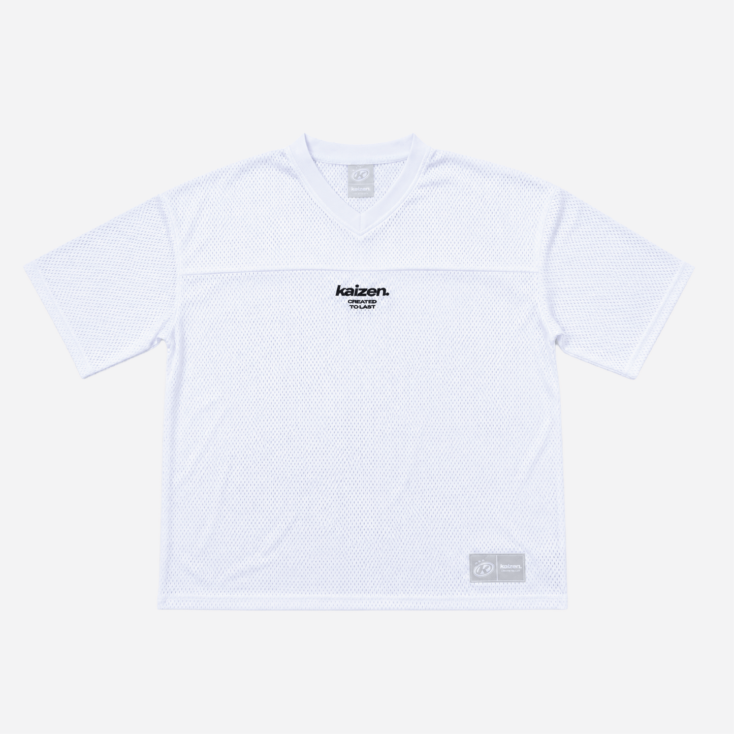 KAIZEN MARKET WHITE MESH JERSEY — XS — Front View