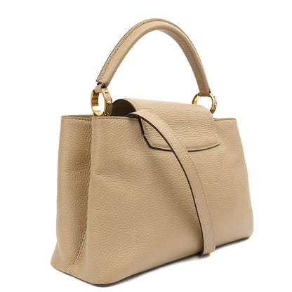 Louis Vuitton Top Handle Capucines MM in Galet, Taurillon Leather — Back View