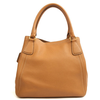Prada Tote Vitello Daino Tote in Neutral, Calfskin — Detail View