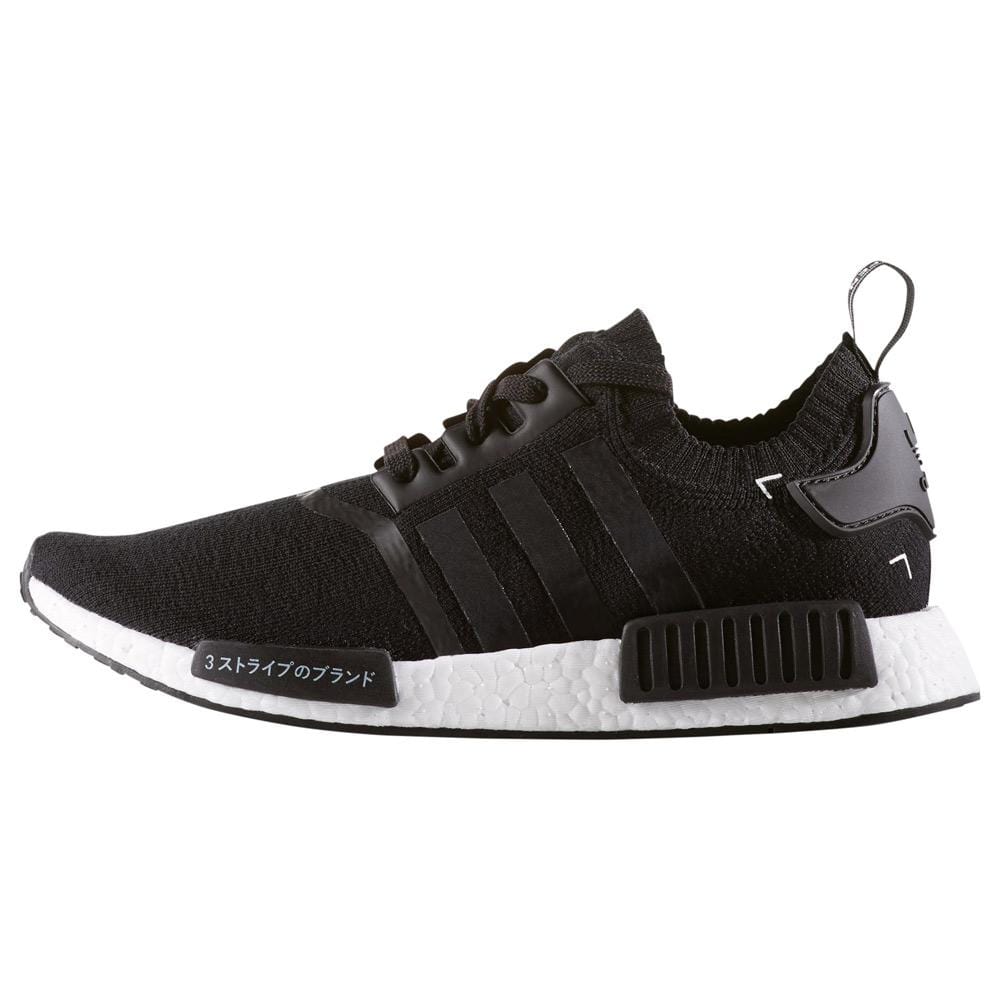Adidas NMD R1 Primeknit Core Black Japan Pack — UK 3.5 | EU 36 | US 4 — Front View
