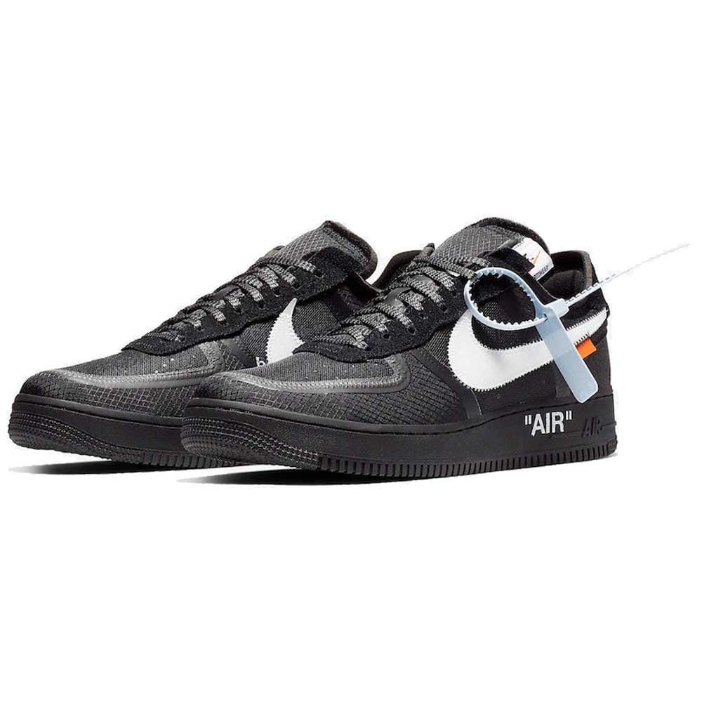 Off-White x Nike Air Force 1 Black — UK 3 | EU 35.5 | US 3.5 — Side View