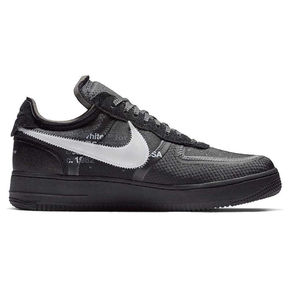 Off-White x Nike Air Force 1 Black — UK 3 | EU 35.5 | US 3.5 — Back View