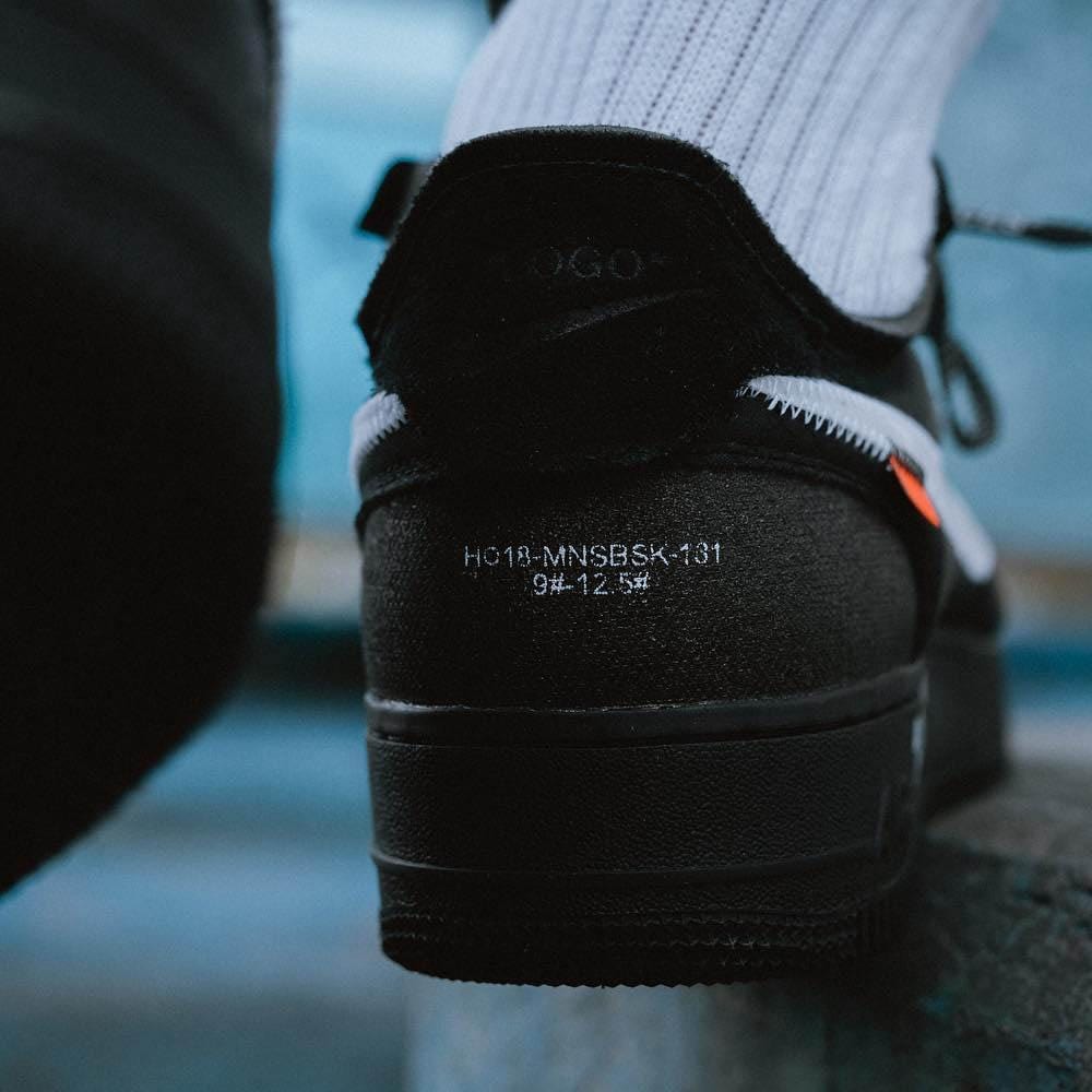 Off-White x Nike Air Force 1 Black — UK 3 | EU 35.5 | US 3.5 — Alternate View 7