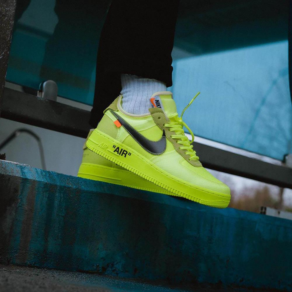 Off-White x Nike Air Force 1 Volt — 3 UK | 35.5 EU — Lifestyle View