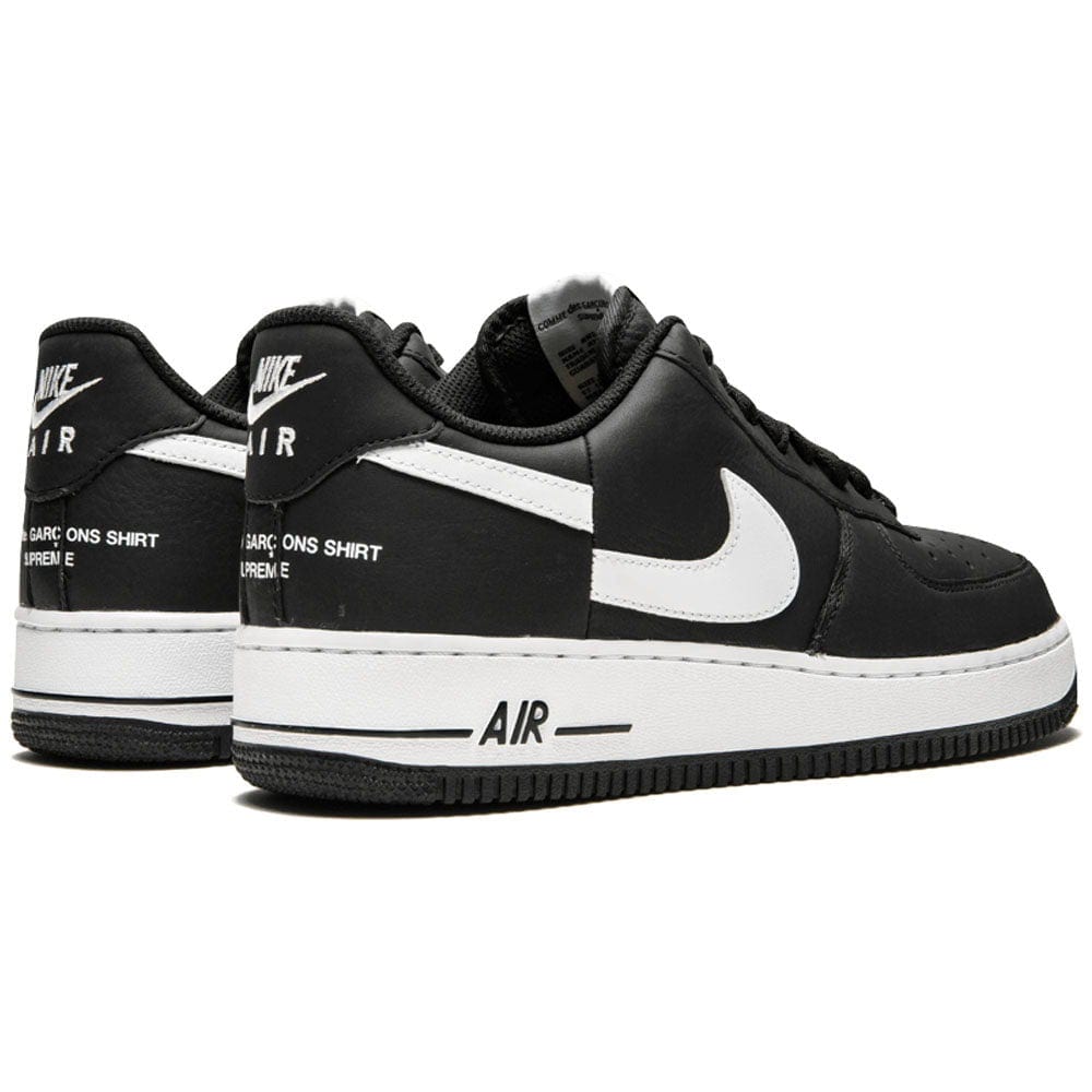 Supreme x Comme des Garçons SHIRT x Air Force 1 Low 'Black' — UK 3 | EU 35.5 | US 3.5 — Back View