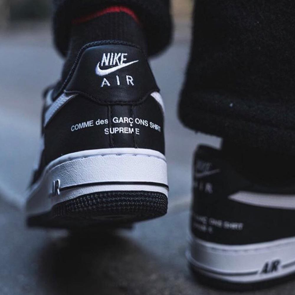 Supreme x Comme des Garçons SHIRT x Air Force 1 Low 'Black' — UK 3 | EU 35.5 | US 3.5 — Alternate View 7