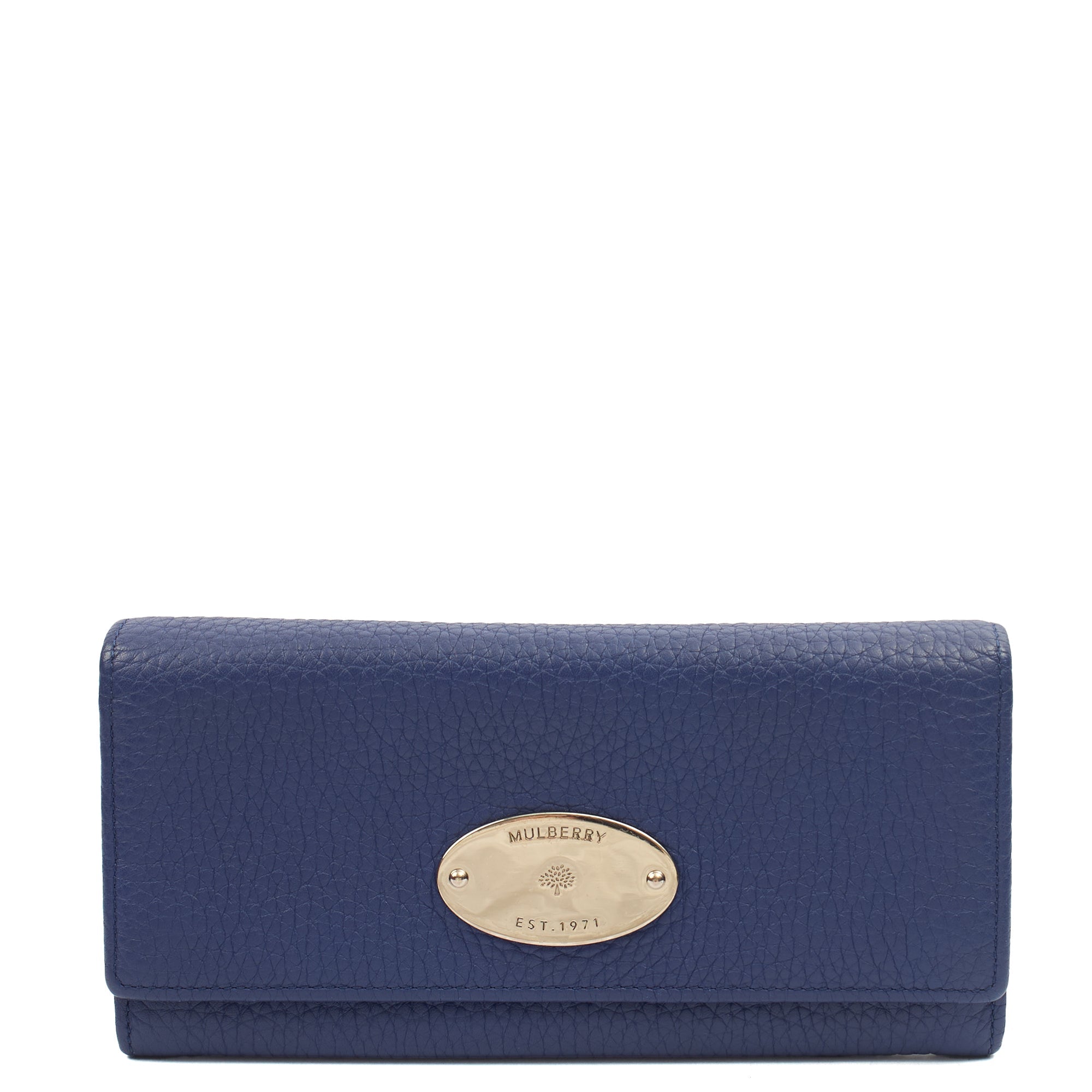 Mulberry Purse Wallet in Blue, Leather — Front View