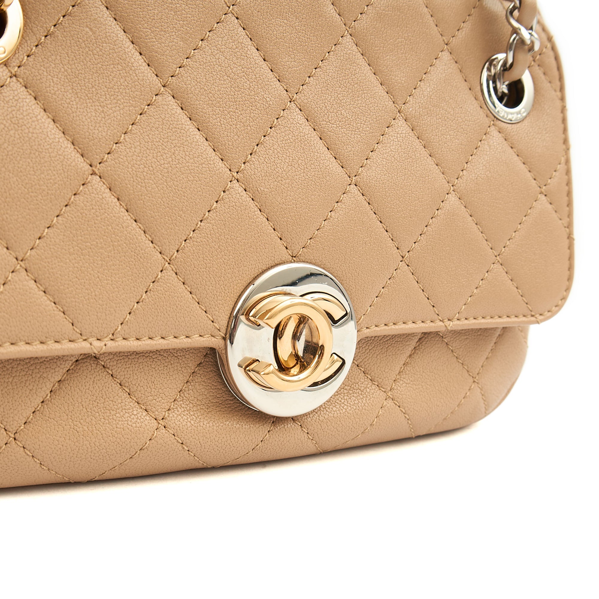 Chanel Cross Body Camera Bag in Neutral, Leather — Alternate View 24