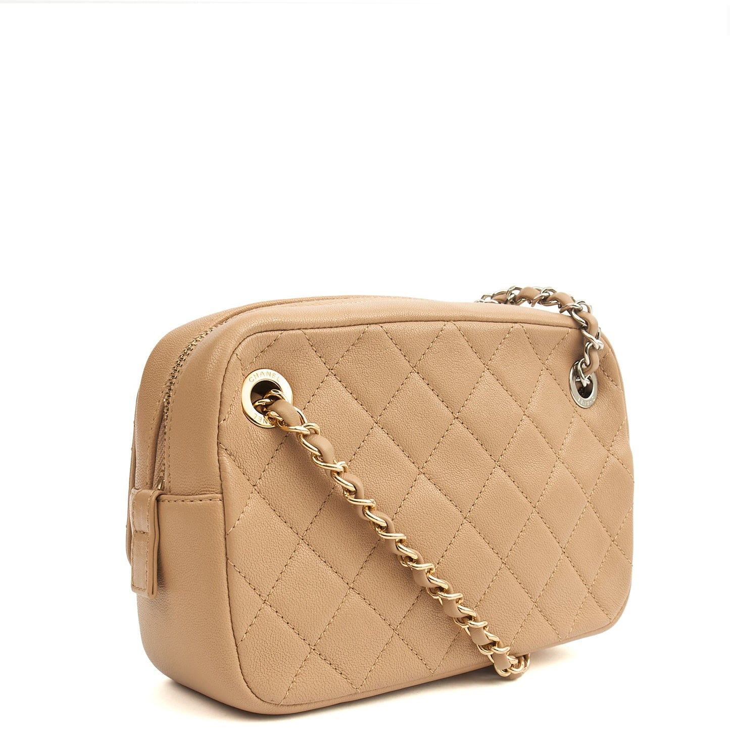 Chanel Cross Body Camera Bag in Neutral, Leather — Alternate View 20