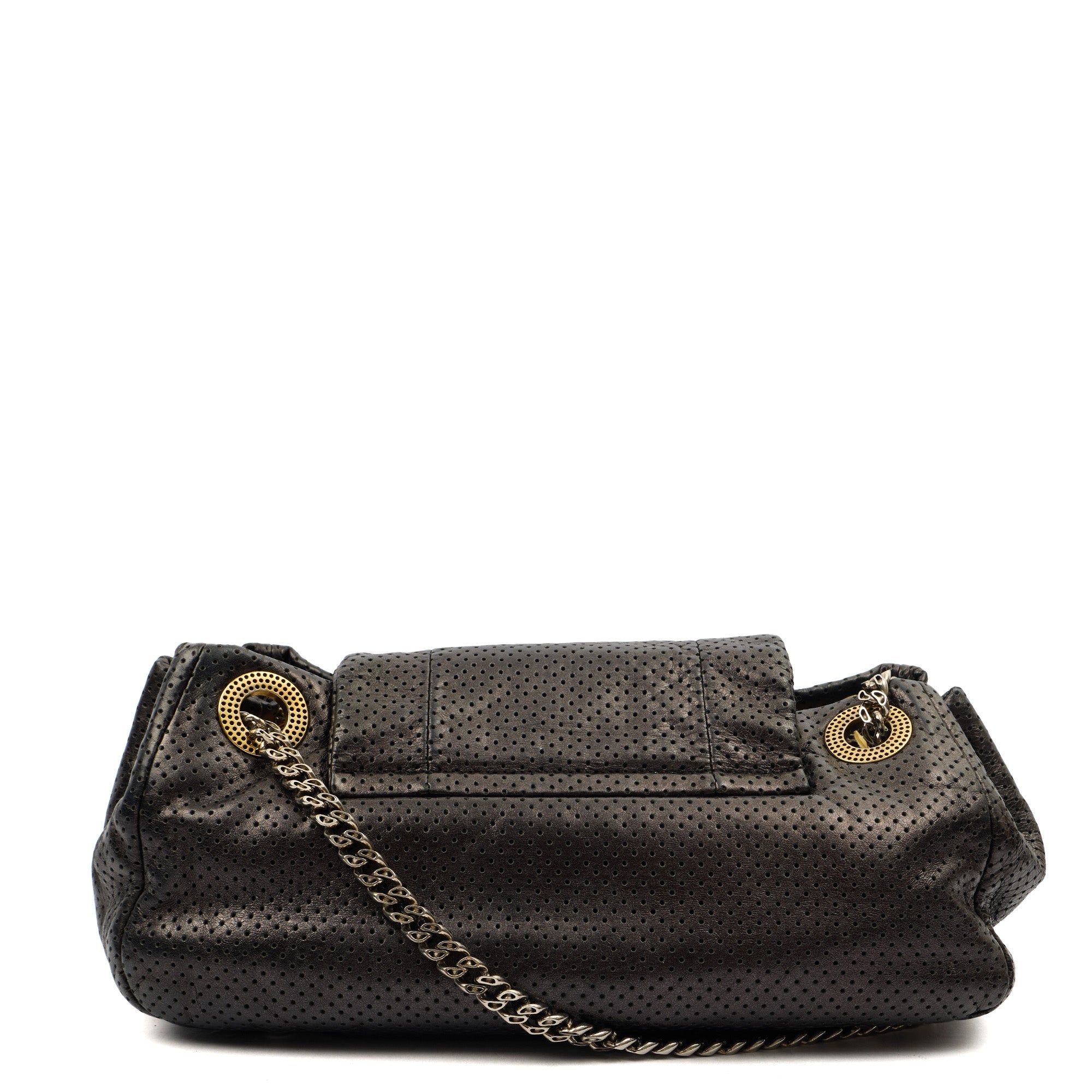 Chanel Shoulder Bag Reissue Accordion Flap in Black, Leather — Back View