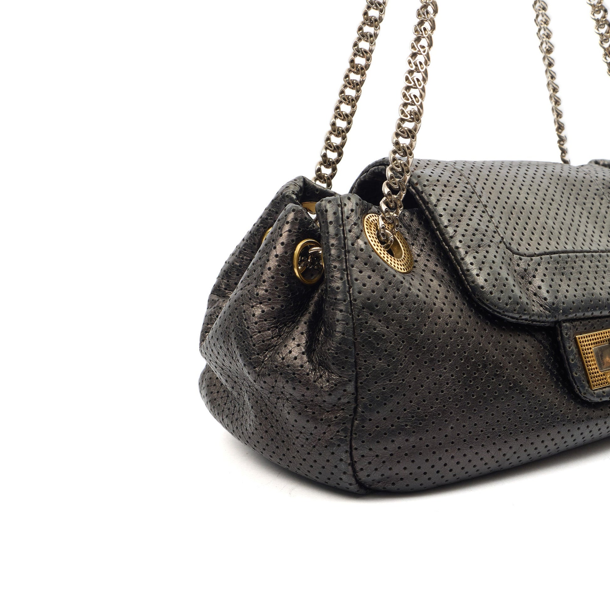 Chanel Shoulder Bag Reissue Accordion Flap in Black, Leather — Alternate View 7