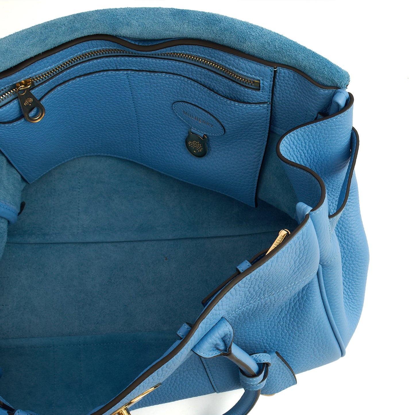 Mulberry Tote Bayswater Heritage in Blue, Calfskin Leather — Lifestyle View