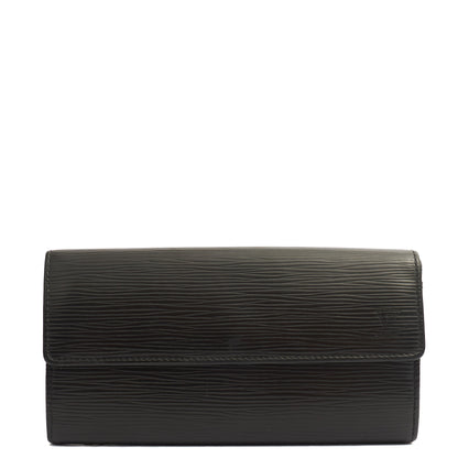 Louis Vuitton Wallet Wallet in Black, Epi Leather — Front View