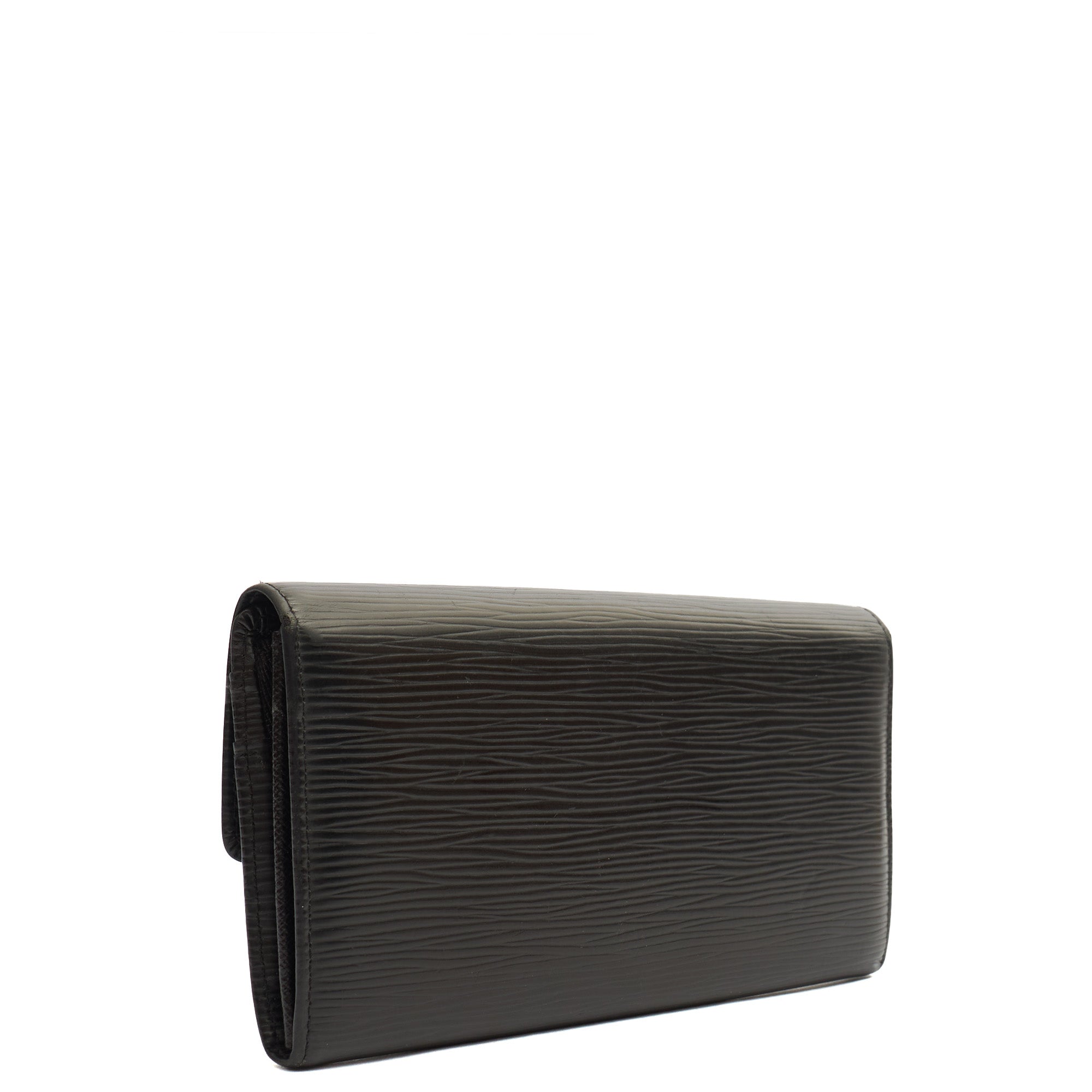 Louis Vuitton Wallet Wallet in Black, Epi Leather — Side View