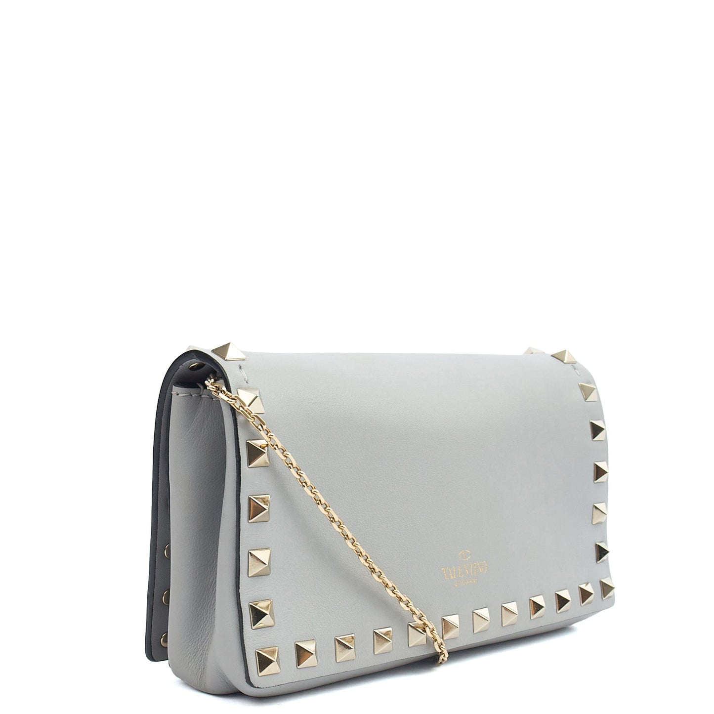 Valentino Cross Body Rockstud Crossbody Bag - Small in Grey, Calfskin — Alternate View 8