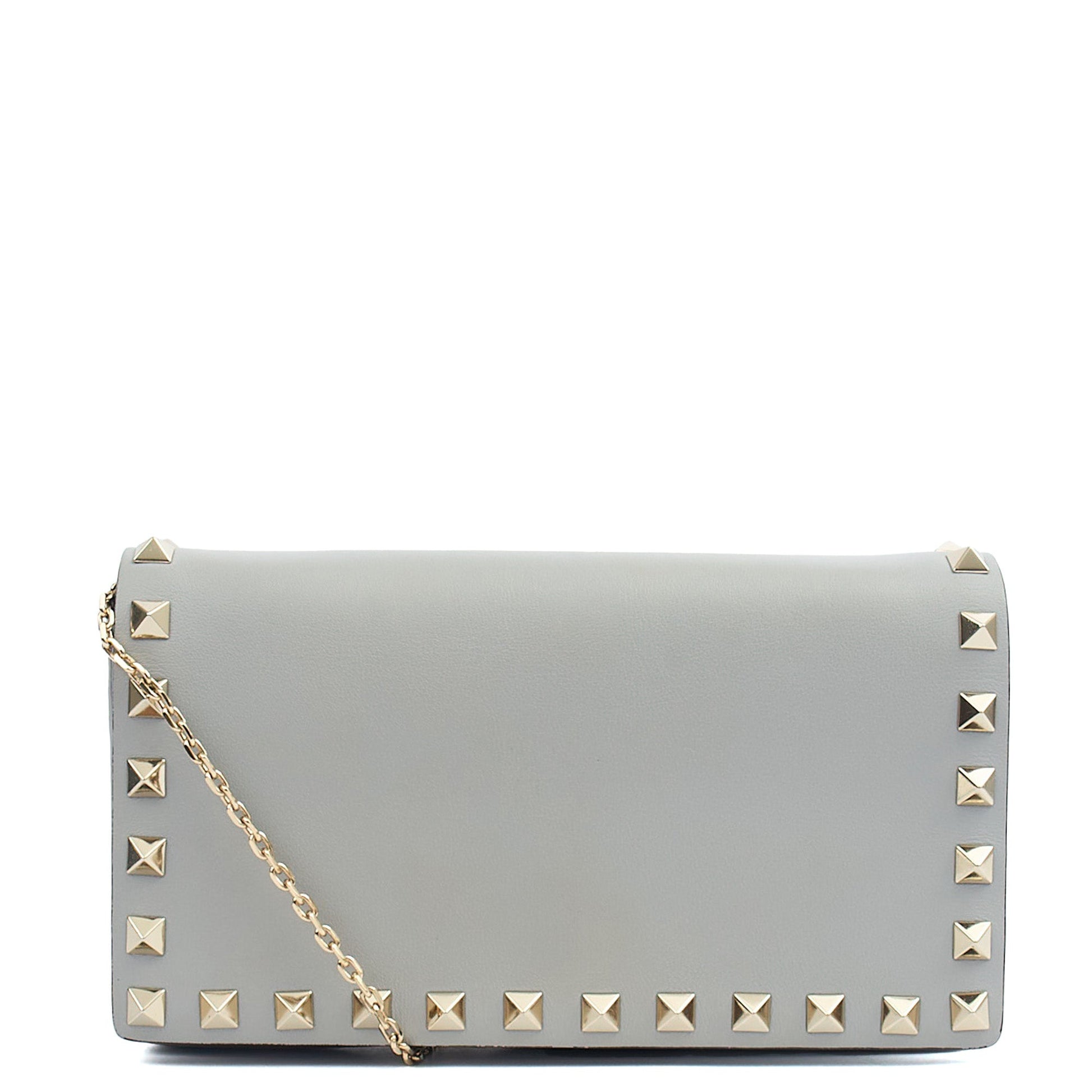 Valentino Cross Body Rockstud Crossbody Bag - Small in Grey, Calfskin — Alternate View 7