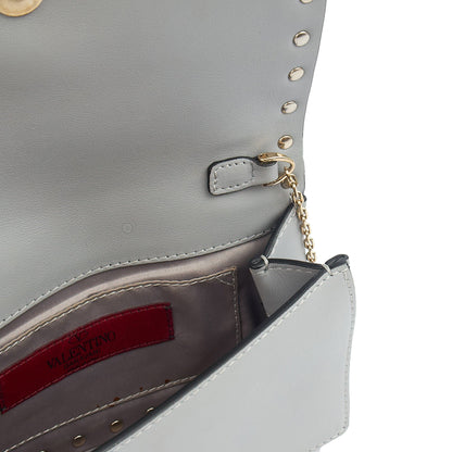 Valentino Cross Body Rockstud Crossbody Bag - Small in Grey, Calfskin — Detail View