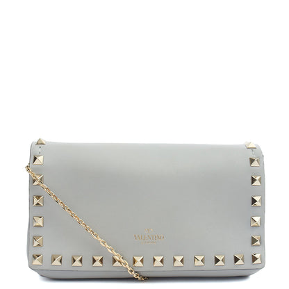 Valentino Cross Body Rockstud Crossbody Bag - Small in Grey, Calfskin — Alternate View 9