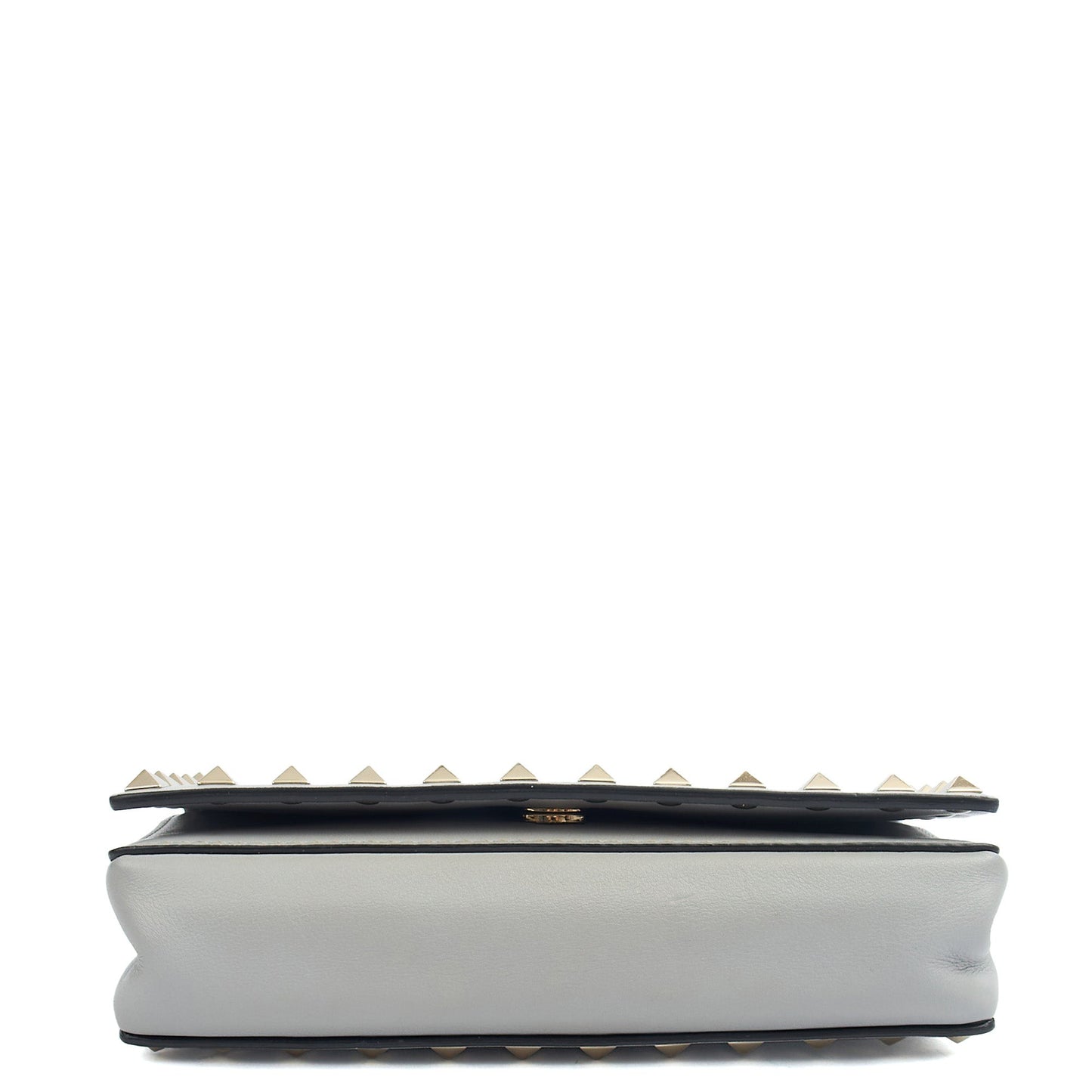 Valentino Cross Body Rockstud Crossbody Bag - Small in Grey, Calfskin — Top View