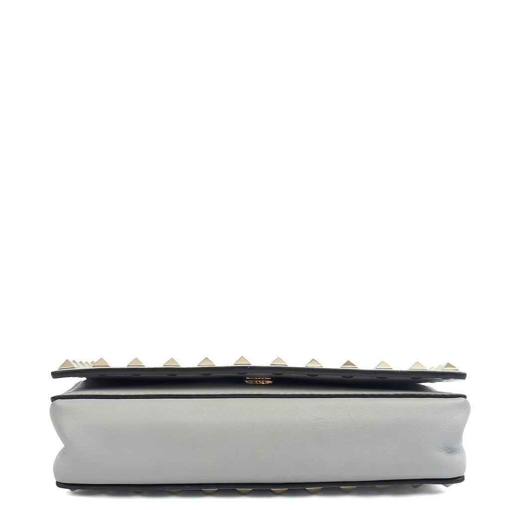 Valentino Cross Body Rockstud Crossbody Bag - Small in Grey, Calfskin — Alternate View 10