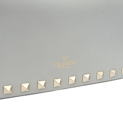 Valentino Cross Body Rockstud Crossbody Bag - Small in Grey, Calfskin — Lifestyle View
