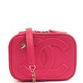 Chanel Cross Body Camera Bag in Pink, Lambskin Leather — Front View