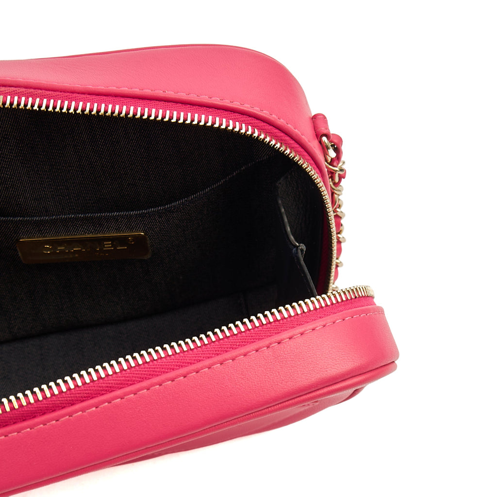 Chanel Cross Body Camera Bag in Pink, Lambskin Leather — Alternate View 18