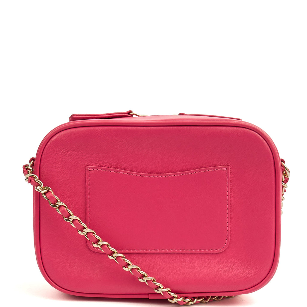 Chanel Cross Body Camera Bag in Pink, Lambskin Leather — Top View