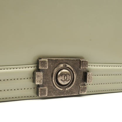 Chanel Shoulder Bag Boy - Medium in Grey, Patent Leather — Alternate View 17