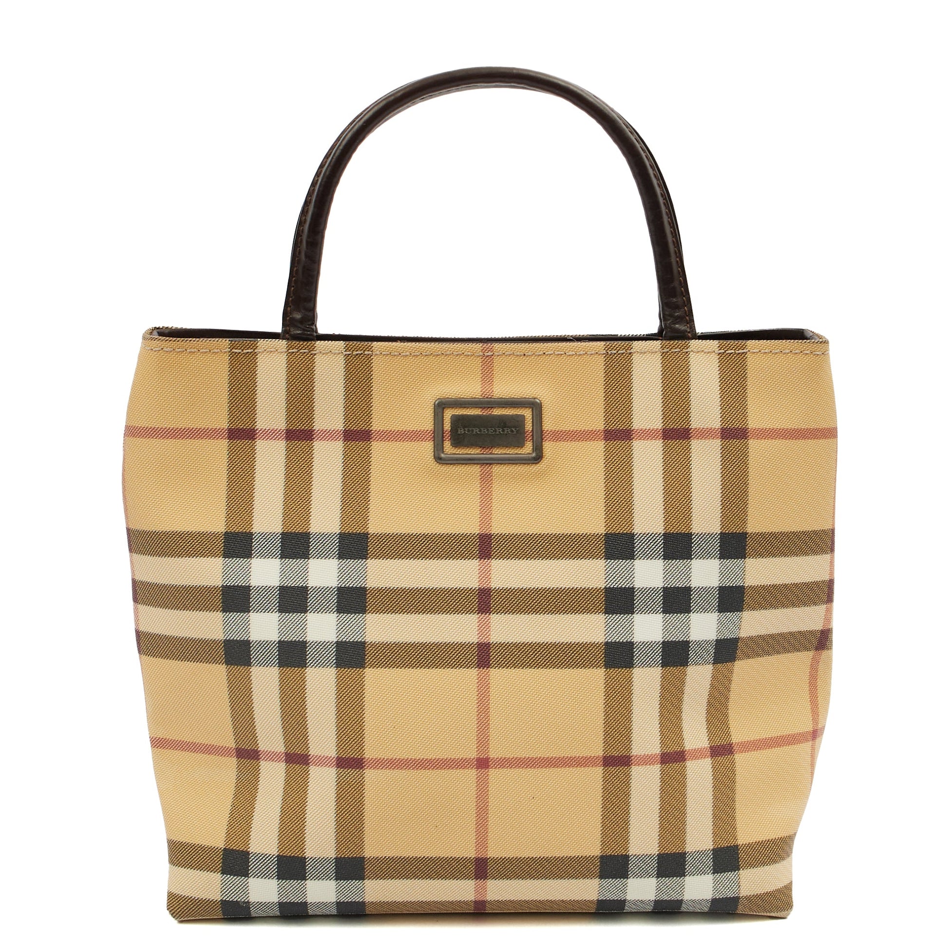 Burberry Tote Check Tote in Brown, Leather — Alternate View 13