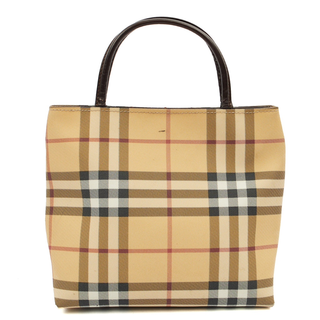 Burberry Tote Check Tote in Brown, Leather — Alternate View 9