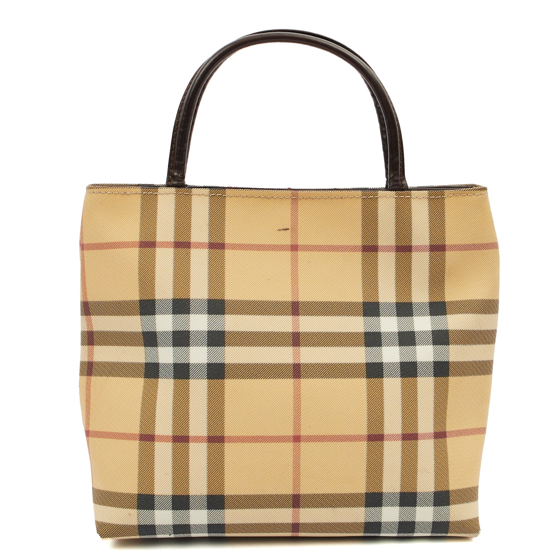 Burberry Tote Check Tote in Brown, Leather — Alternate View 9